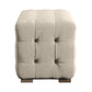 Linen Fabric Tufted Bench - Beige