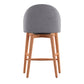 Mid-Century Wood Counter Height Stools (Set of 2) - Grey Linen, Counter Height, With Swivel