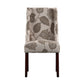 Wingback Dining Chairs (Set of 2) - Grey Floral Fabric