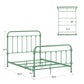 Antique Graceful Victorian Iron Metal Bed - Meadow Green, Full (Full Size)