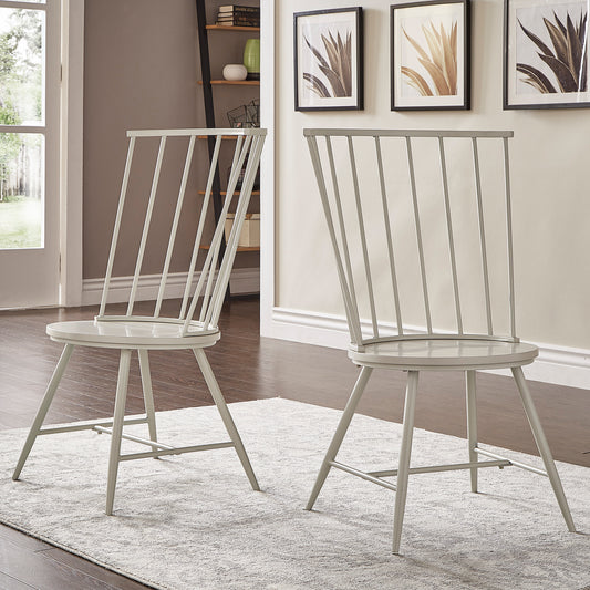 High Back Windsor Classic Dining Chairs (Set of 2) - Silver Birch
