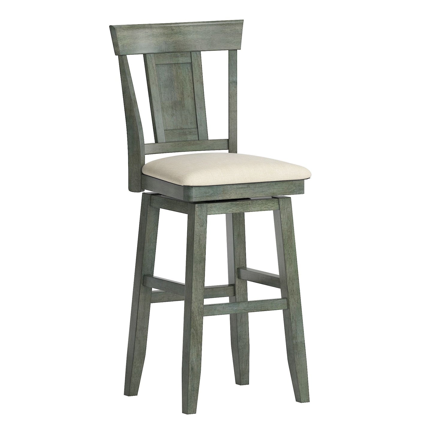 Panel Back Wood Swivel Bar Stool - Antique Sage Finish