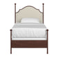 Cream Curved Top Cherry Brown Metal Poster Bed