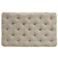 Rectangular Tufted Ottoman with Casters - Beige Linen