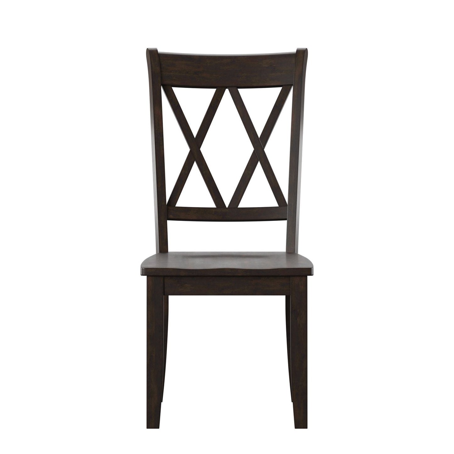 Double X Back Wood Dining Chairs (Set of 2) - Antique Black Finish