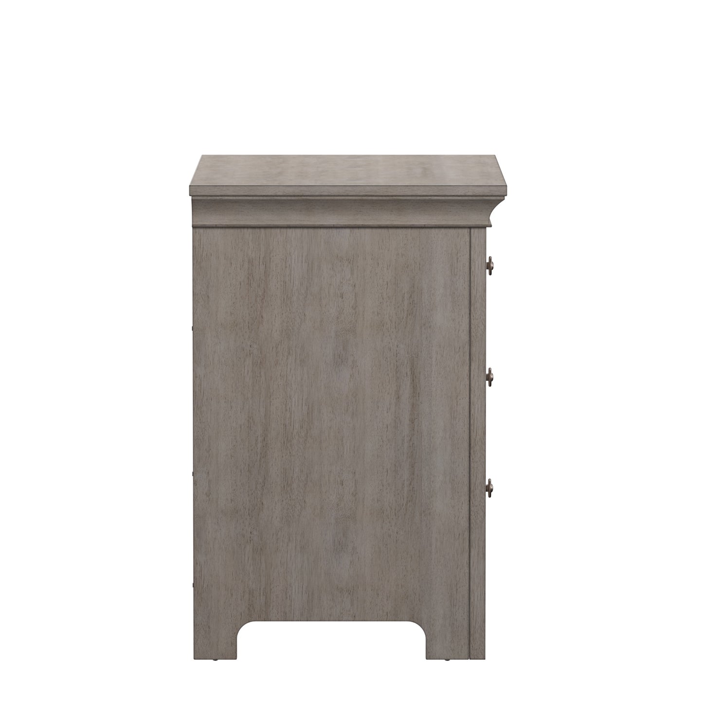 3-Drawer Wood Modular Storage Nightstand with Charging Station - Antique White