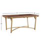 Natural Finish Gold Metal 72-inch Dining Table