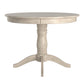 Round Pedestal Base Dining Table - Antique White Finish
