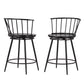 Windsor Swivel Counter Stools with Low Back (Set of 2) - Black