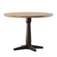 Round Two-Tone Dining Table - Antique Black