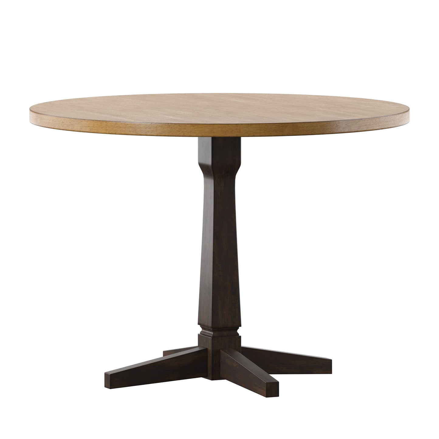 Round Two-Tone Dining Table - Antique Black
