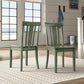 60-inch Rectangular Antique Sage Green Dining Set - Slat Back Chairs, 6-Piece Set