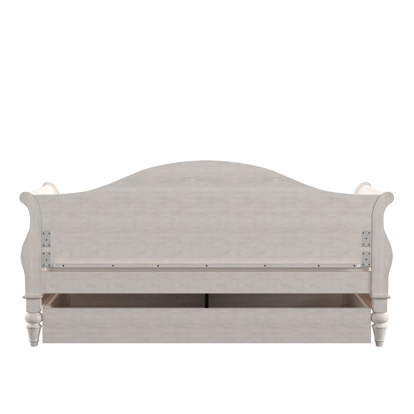 Traditional Wood Slat Daybed - Antique White, With Trundle