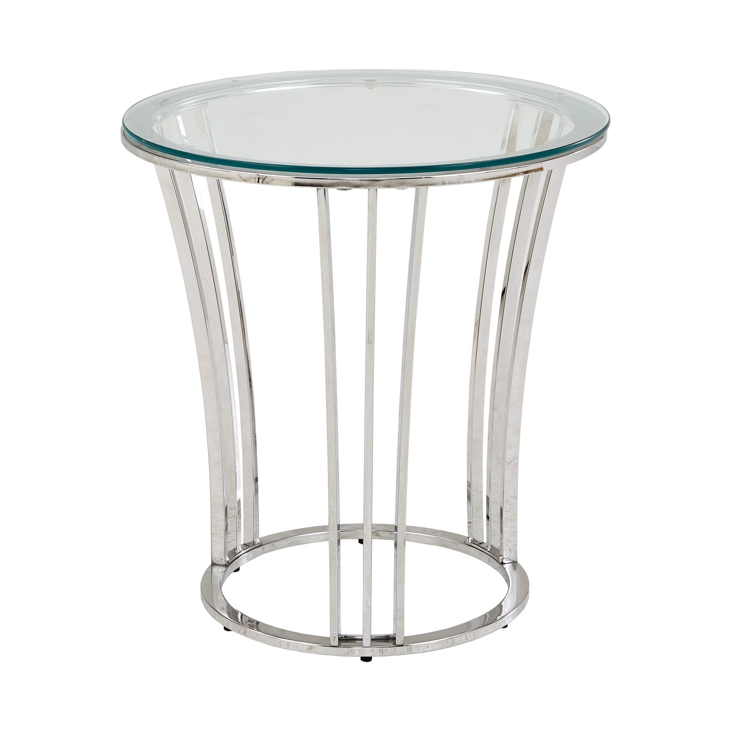 Chrome Finish Table with Glass Top - Coffee Table and End Table Set