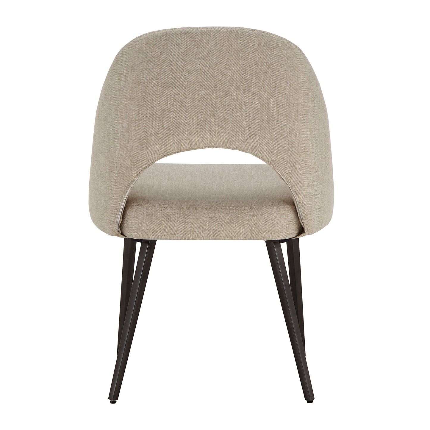 Upholstered Dining Chairs (Set of 2) - Beige Herringbone Fabric