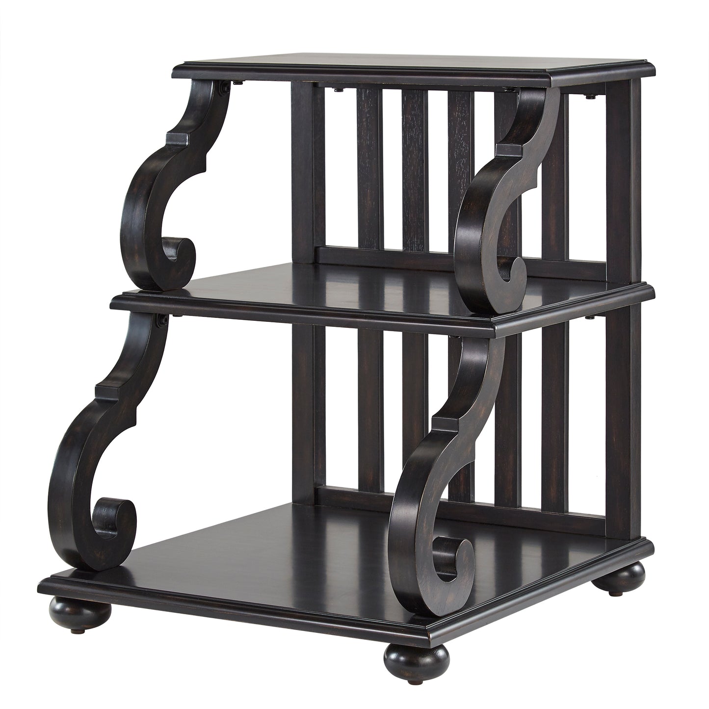 Scroll End Table - Antique Black