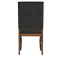 Nailhead Upholstered Dining Chairs (Set of 2) - Burnished Dark Oak Finish, Dark Gray Linan