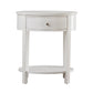1-Drawer Oval End Table - White