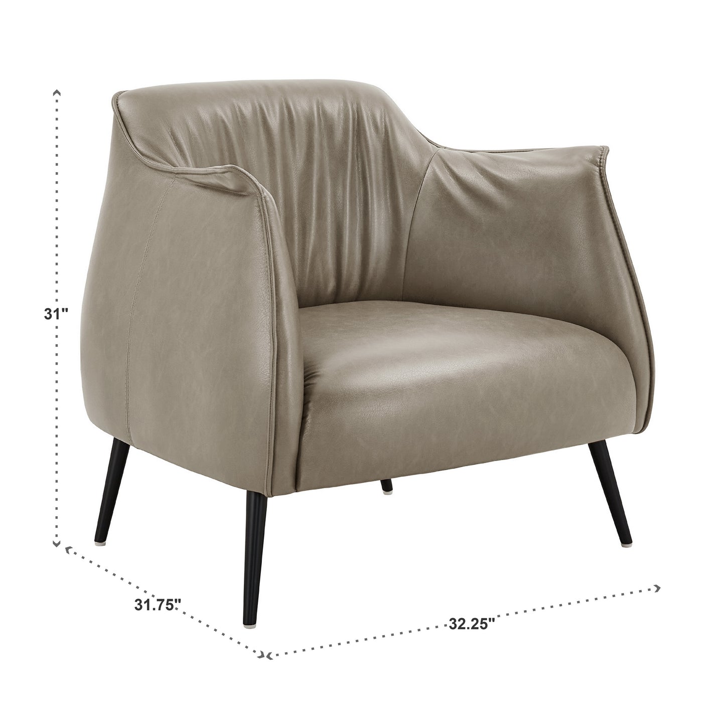 Leather Gel Accent Chair - Taupe