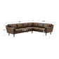 Oxford Leather Sectional Sofa - 6-Seat, 114" Wide, Tan