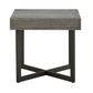 Wood Finish End Table with One Drawer - Grey Finish