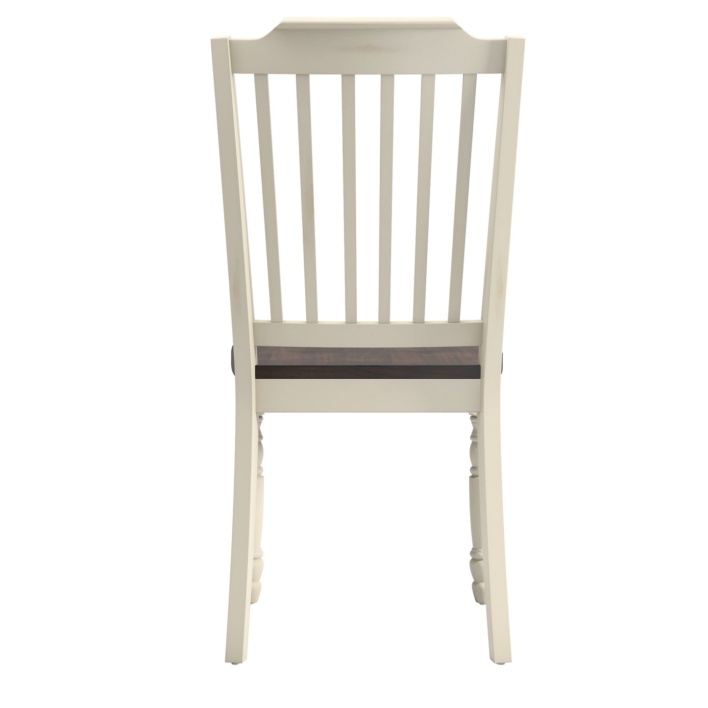Two-Tone Antique Dining Chairs (Set of 2) - Antique White, Slat Back