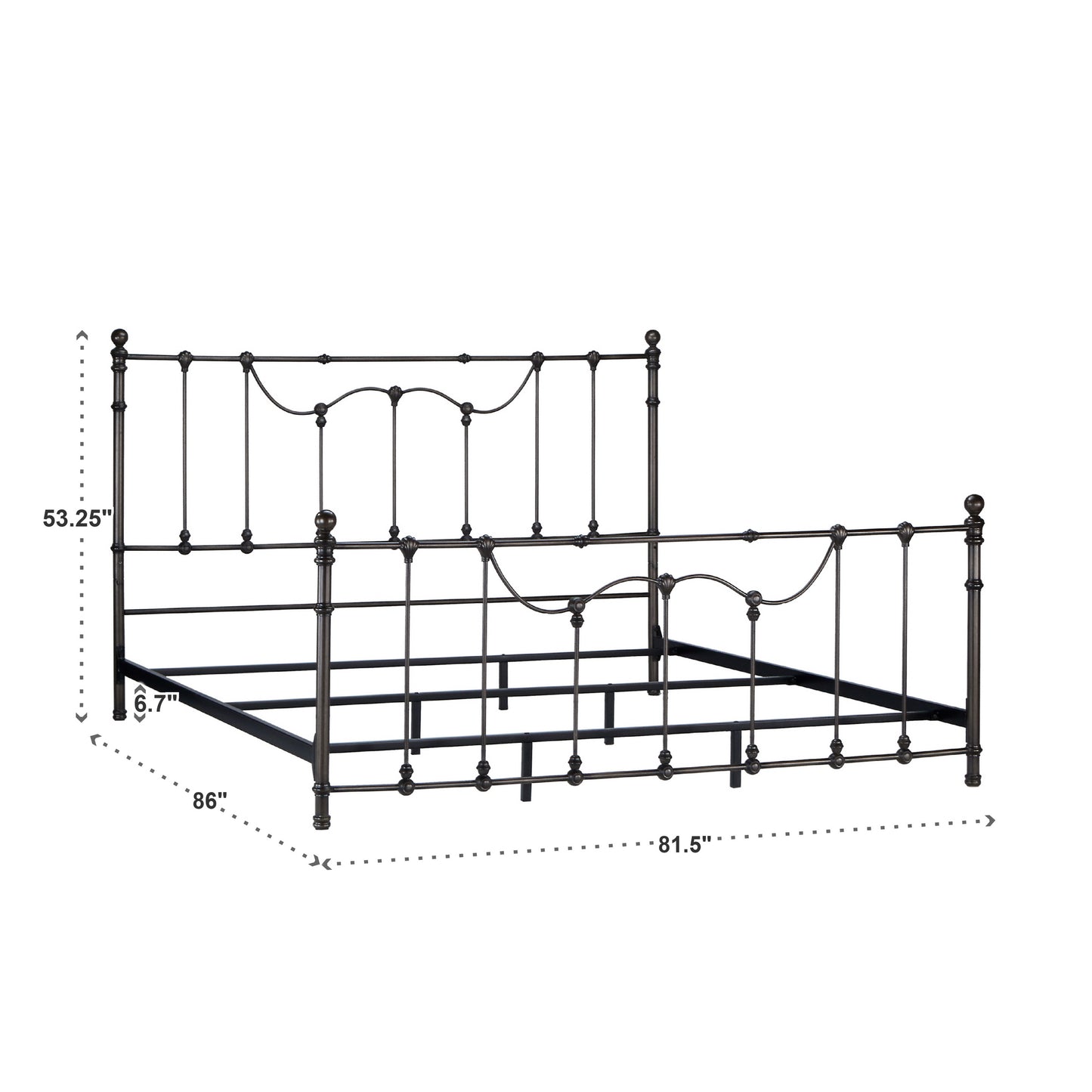 Victorian Iron Metal Bed - King
