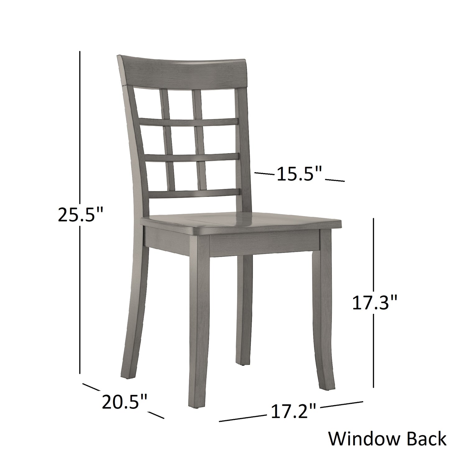Two-Tone Round 5-Piece Dining Set - Antique Grey Finish, Window Back Chairs