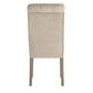 Tufted Rolled Back Parsons Chairs (Set of 2) - Gray Finish, Beige Linan