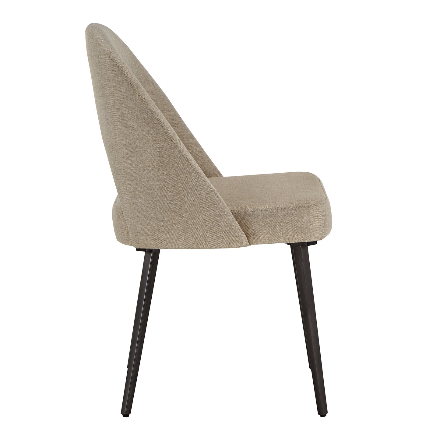 Upholstered Dining Chairs (Set of 2) - Beige Herringbone Fabric