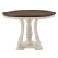 4-Person Solid Rubberwood Round Dining Table