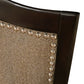 Nailhead Accent Dining Chairs (Set of 2) - Brown Fabric, Arm Chairs