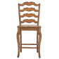 French Ladder Back Wood Counter Height Chairs (Set of 2) - Oak Finish