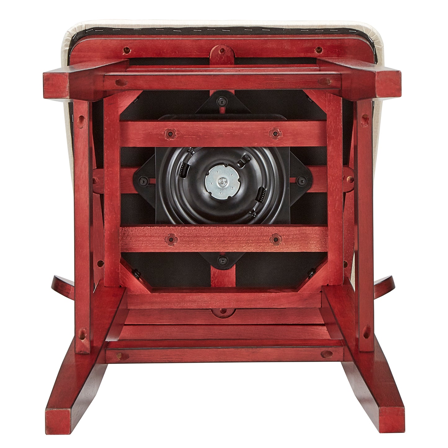 Napoleon Back Counter Height Wood Swivel Chair - Antique Berry Finish