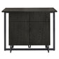 Black Finish 2-door Kitchen Island with Power and USB outlets