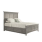 Wood Panel Platform Storage Bed - Antique Grey Finish, 1 Side of Storage with 2 Drawers, Queen Size