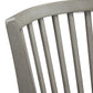 Slat Back Swivel Chair - 24" Counter Height, Antique Grey Finish, Beige Linen