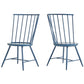 High Back Windsor Classic Dining Chairs (Set of 2) - Blue Steel