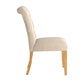 Premium Tufted Rolled Back Parsons Chairs (Set of 2) - Beige Linen