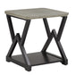 Black Finish Light Grey Fiber Cement Top End Table - End Table