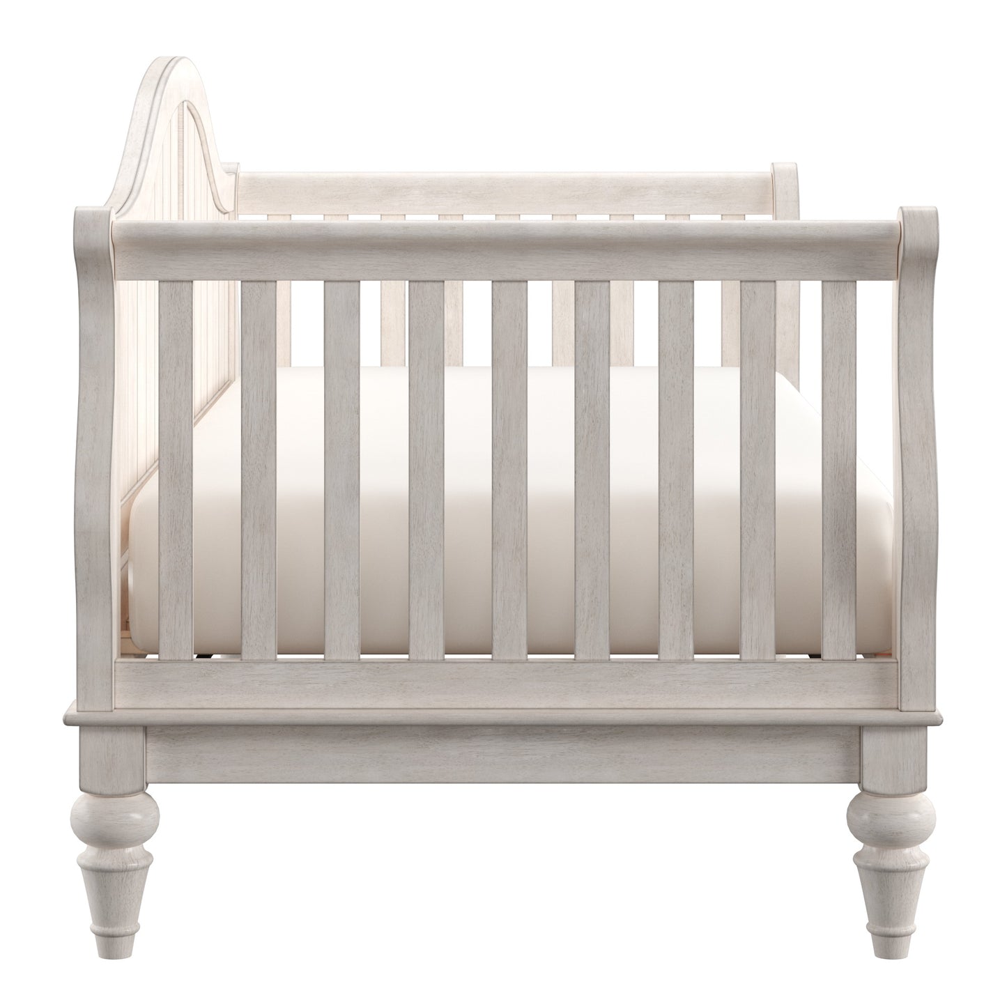 Traditional Wood Slat Daybed - Antique White, No Trundle