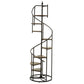 Black Finish Metal Spiral Staircase Display Shelf