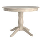 Round Pedestal Base Dining Table - Antique White Finish