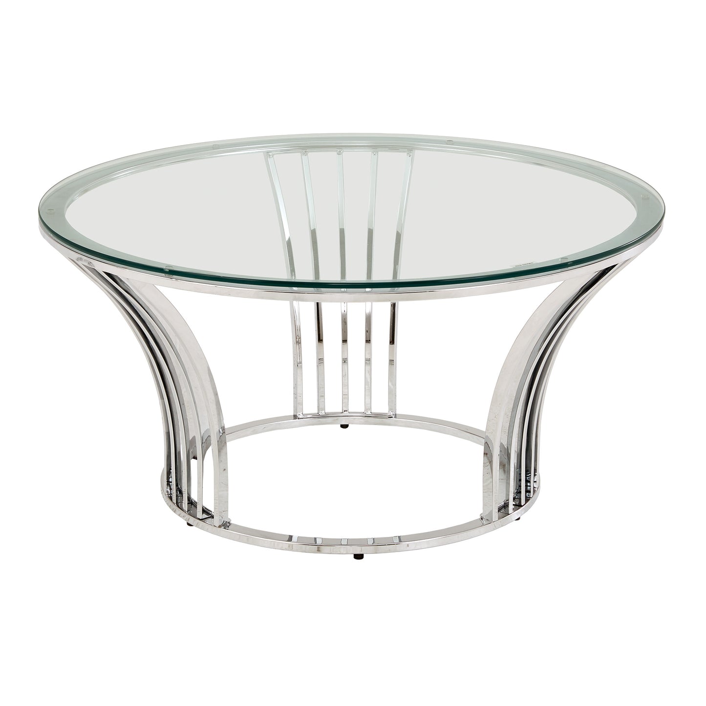 Chrome Finish Table with Glass Top - Coffee Table