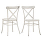 Oak Round Solid Wood Top 5-Piece Dining Set with X-Cross Back Chairs - Antique White Finish Chairs