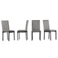 Metal Upholstered Dining Chairs - Grey Faux Leather, Set of 4