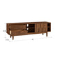 Mid-Century Wood 2-Drawer TV Stand - Brown Finish, 70" Wide