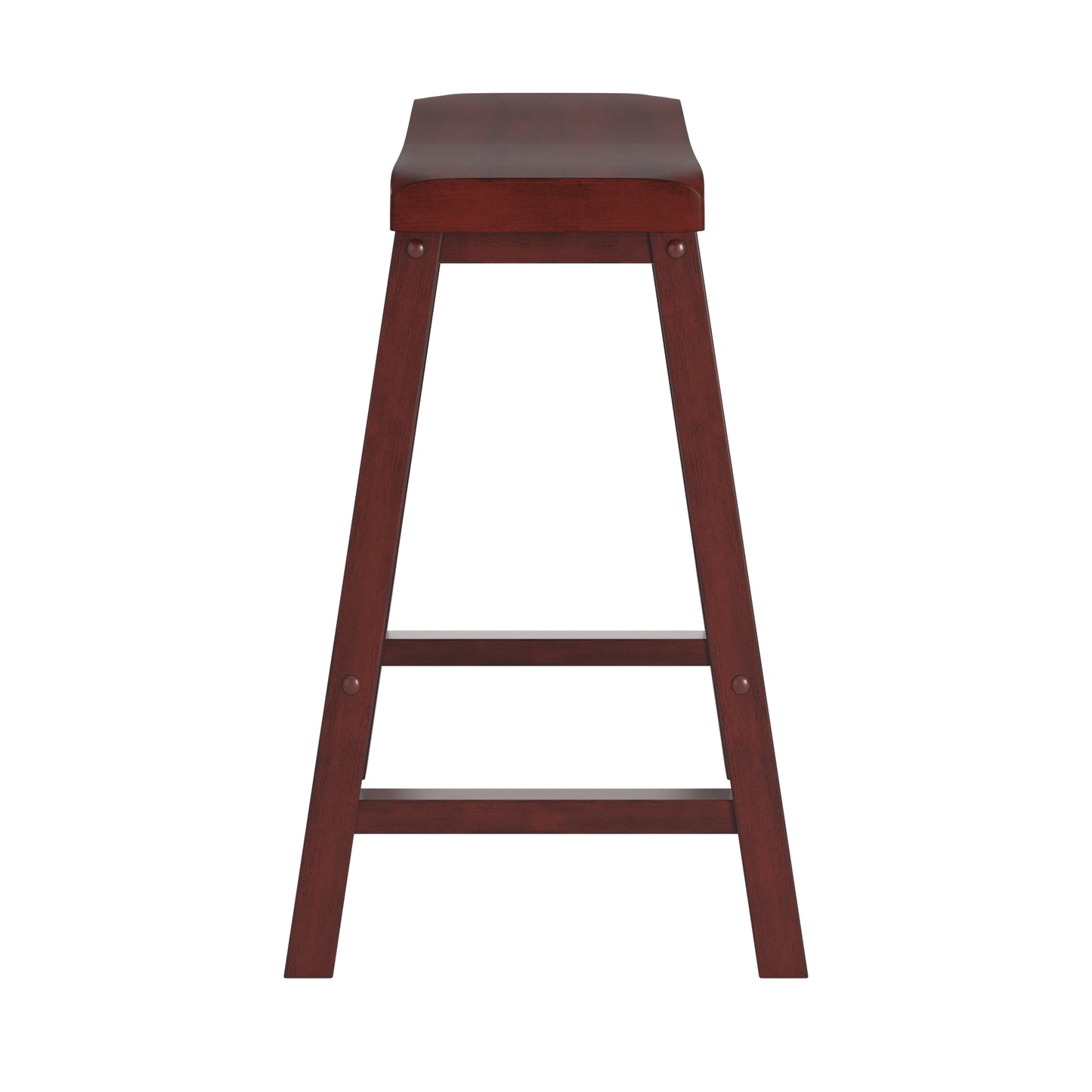 Saddle Seat 24" Counter Height Backless Stools (Set of 2) - Antique Berry Finish