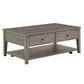 Antique Grey Finish Grey Fiber Cement Table with Self - Coffee Table