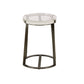 Stainless Steel Glass Top Table - Iron Grey Finish, Round End Table